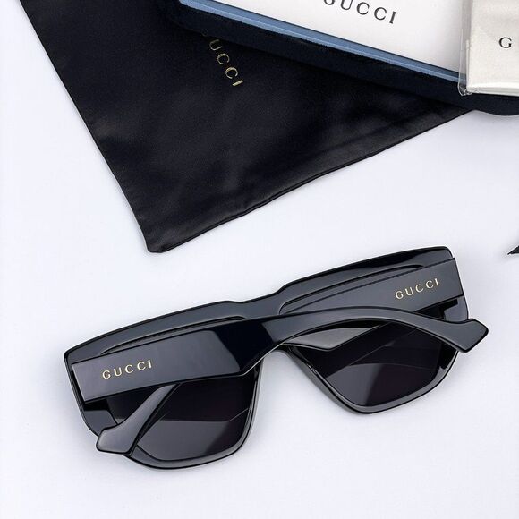NEW Gucci LOGO GG0997S 002 Black Gray Shield Unisex Sunglasses - Picture 11 of 11